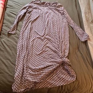 Magnolia Pearl Gray Polka Dot Long Sleeve Dress